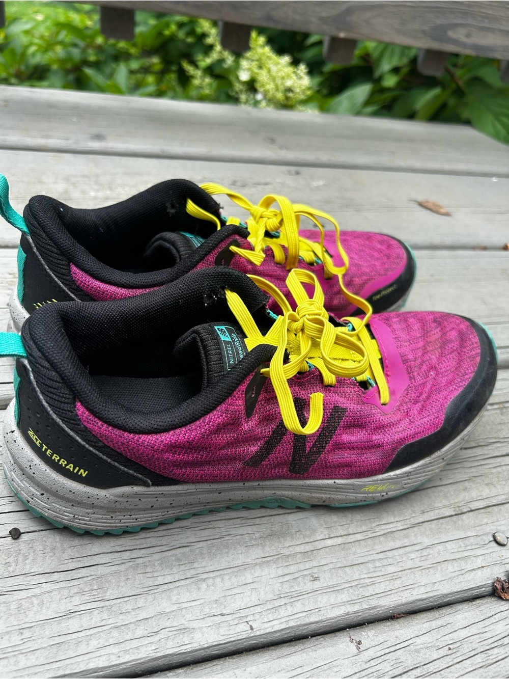 New Balance Girls Pink and Black Trail Running Sneakers